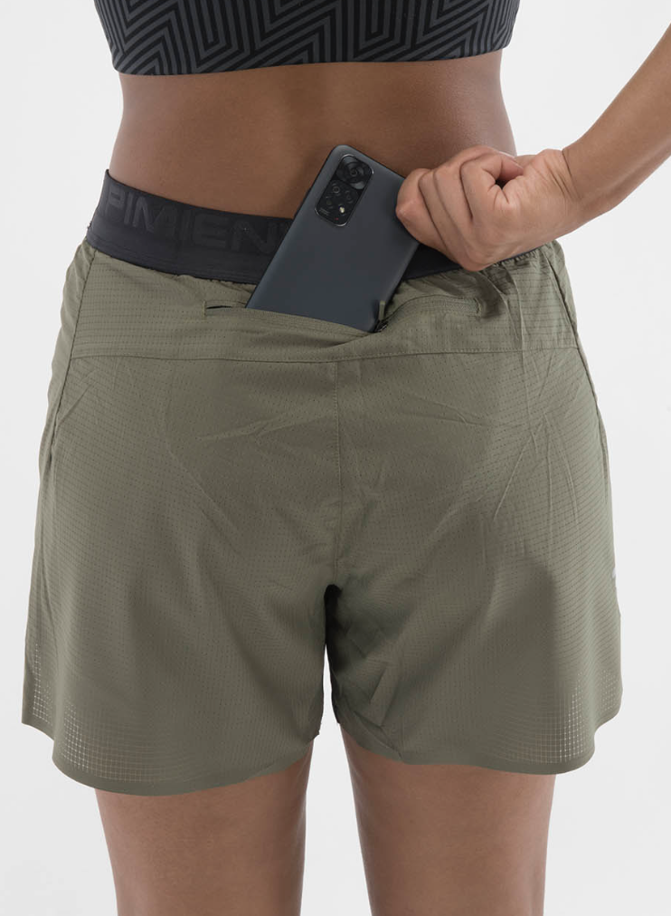 Pimiento Negro Pantalón Running Mujer Khaki